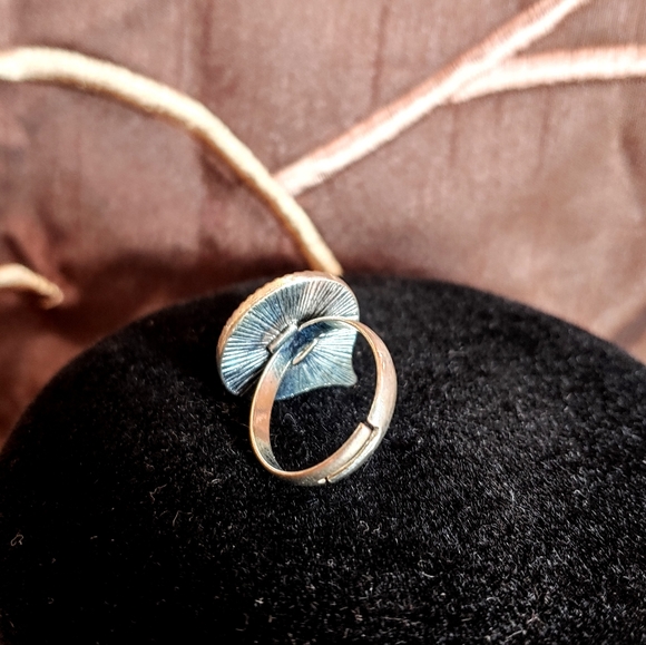 Boho Turquoise Adjustable Silver Ring - Picture 3 of 3